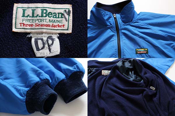90s USA製 L.L.Bean スリーシーズン フリースライナー ナイロン