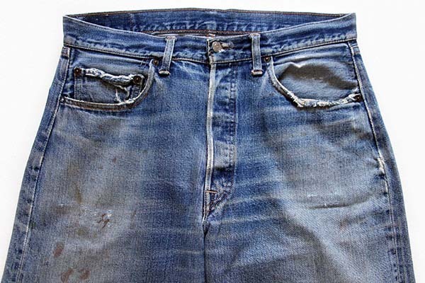 60s LEVI'Sリーバイス 501 BIGE パッチワーク リペア デニムパンツ