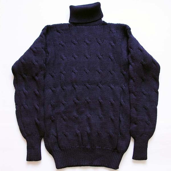 90s ポロ ラルフローレン タートルネック ケーブル編み ウールニット