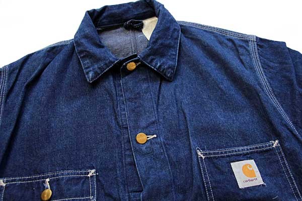 80s USA製 carharttカーハート デニム チョアコート カバーオール 42