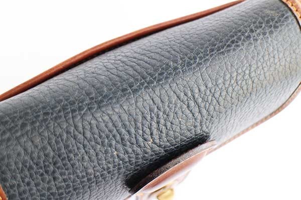 USA製 COACH オールド コーチ レザー ショルダーバッグ ミニ 紺×茶