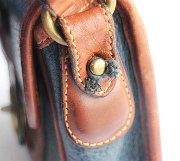 USA製 COACH オールド コーチ レザー ショルダーバッグ ミニ 紺×茶