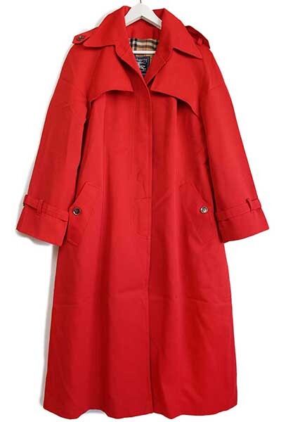 80s 英国製 Burberrys PRORSUM バーバリー トレンチコート 赤