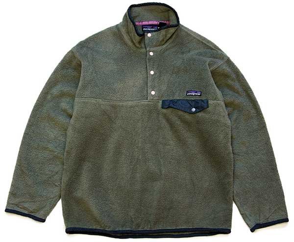 90s patagoniaパタゴニア フリース スナップT グリーン M☆雪なしタグ