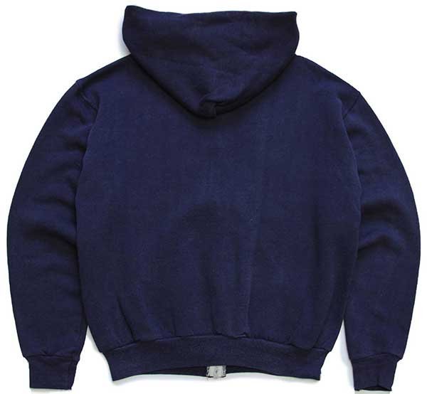 70's80's RUSSELL USA製 L ナス紺 90s USA製 RUSSELLラッセル 無地 前V