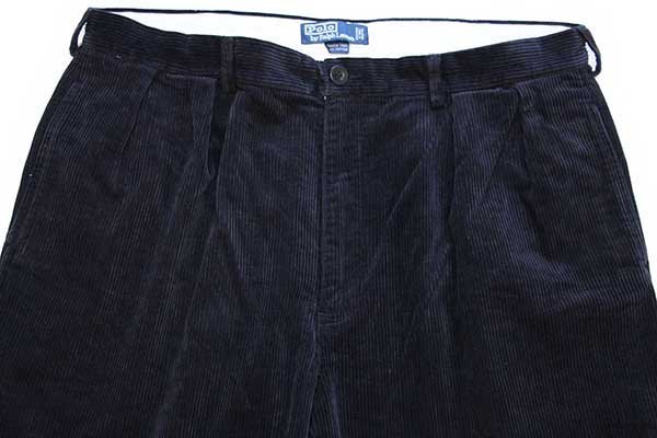 90s ポロ ラルフローレン ANDREW PANT ツータック 太畝 コーデュロイ