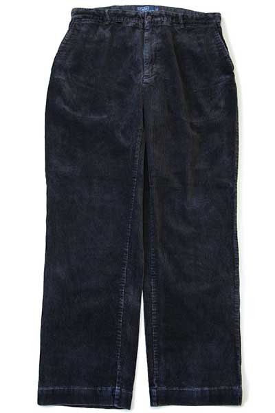 90s ポロ ラルフローレン 太畝 コーデュロイパンツ 薄黒 w35 L32