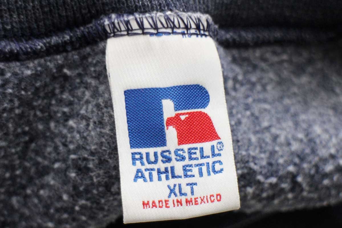 90s メキシコ製 RUSSELLラッセル 無地 前V スウェット ネイビーグレー
