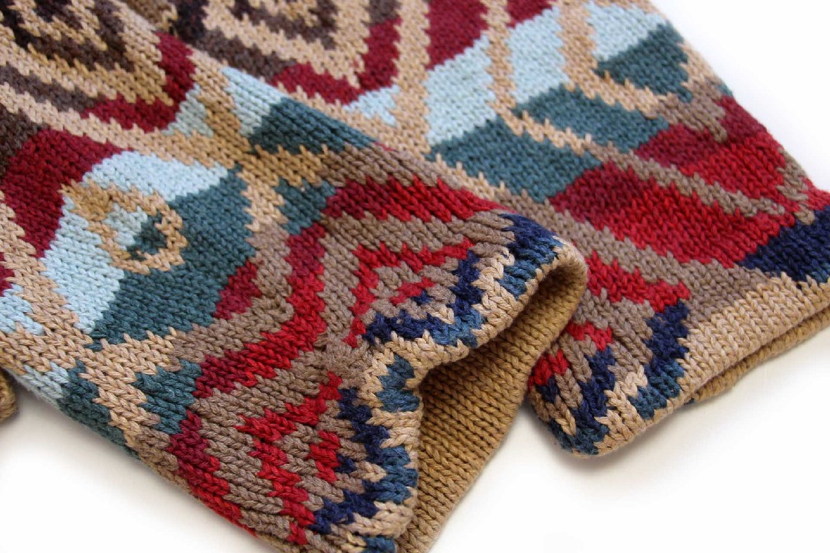 LAUREN ラルフローレン ネイティブ柄 ショールカラー コットン×リネン