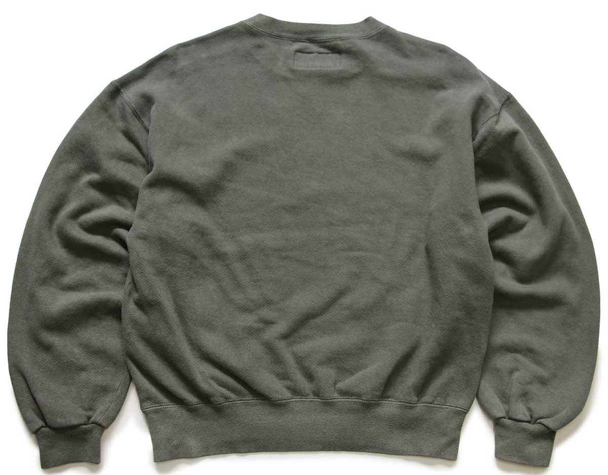 90s USA製 RUSSELLラッセル 無地 前V スウェット 薄緑 M☆ブランク