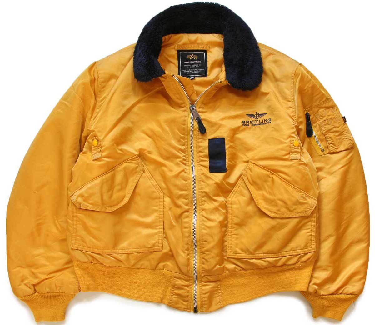 USA製 ALPHAアルファ B-15 襟ボア BREITLING SWISS CHRONOGRAPHS 刺繍