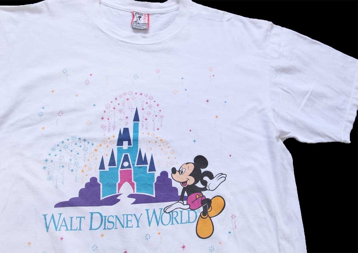 90s USA製 WALT DISNEY WORLD ディズニー ミッキー マウス コットンT