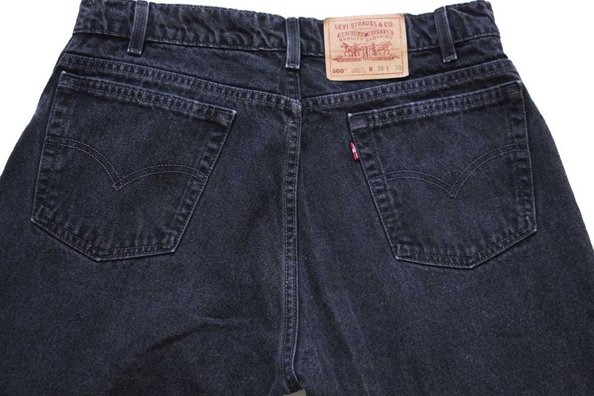 90s USA製 Levi'sリーバイス 560 ブラック デニムパンツ W36 L30
