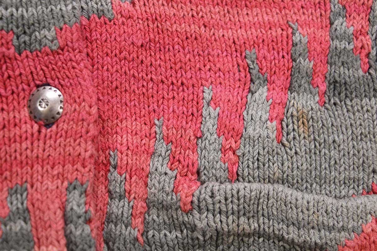 00s LAUREN ラルフローレン ネイティブ柄 ショールカラー コンチョ