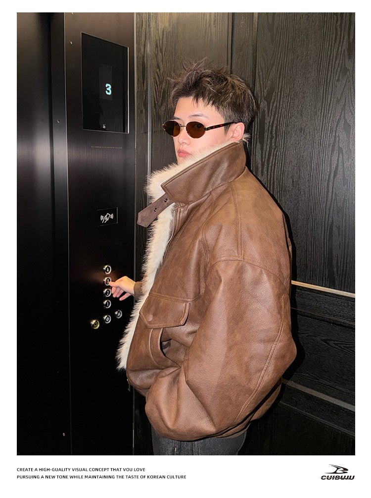ファー付きレザージャケット OR4734 – 韓国メンズファッション通販