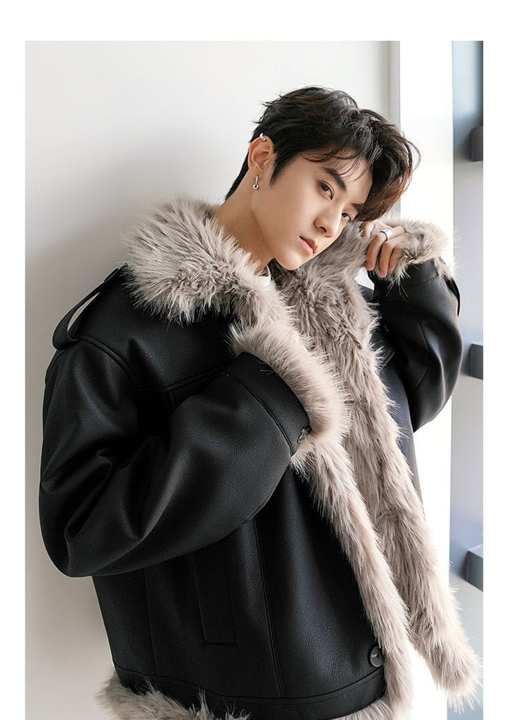Fur leather jacket or2232 – 韓国メンズファッション通販 - ORUN -