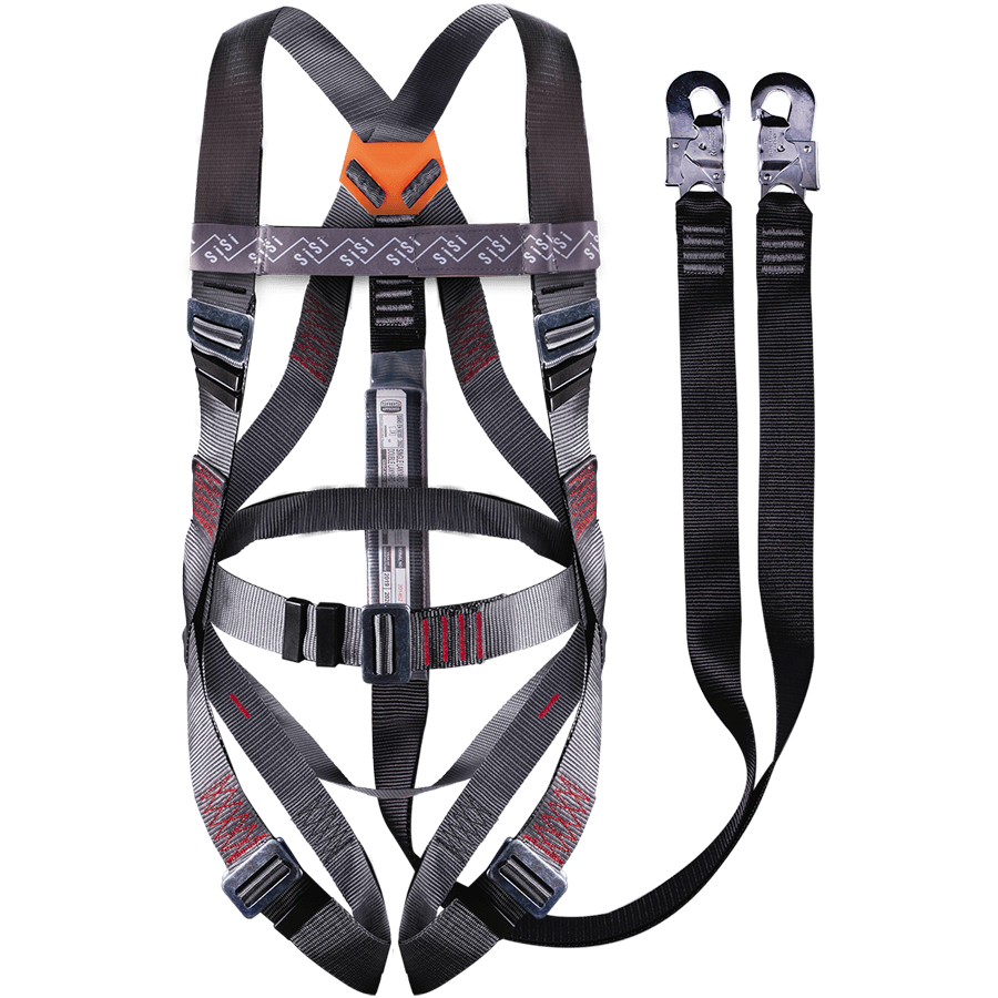 Belted Safety Harness: Double Leg Lanyard with Snap Hooks - SISI