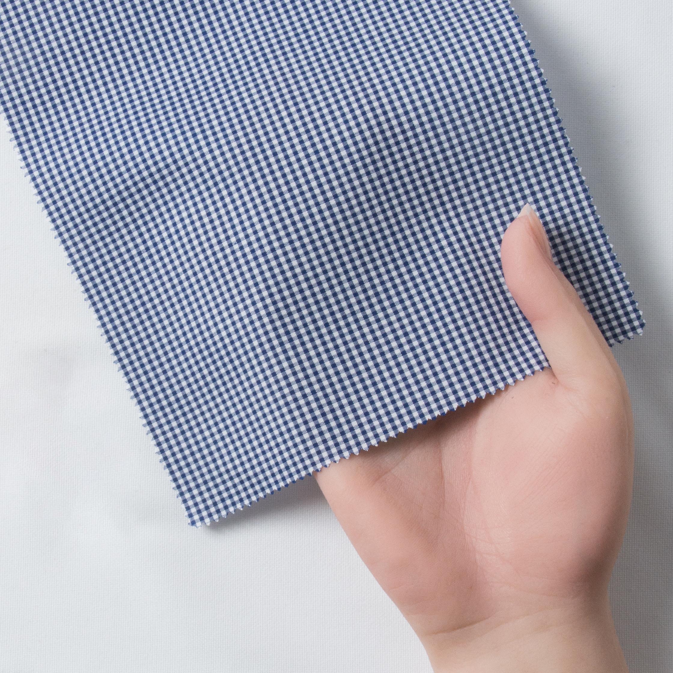 2W29】 ブロード ギンガムチェック (ホワイト×ネイビー) | オーダー