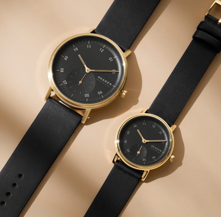 KUPPEL 二針 サブセコンド ブラックレザーウォッチ SKW6896 - Skagen