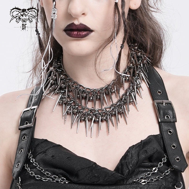 Punk Double Chain Spike / ネックレス【Devil Fashion】 | Spider