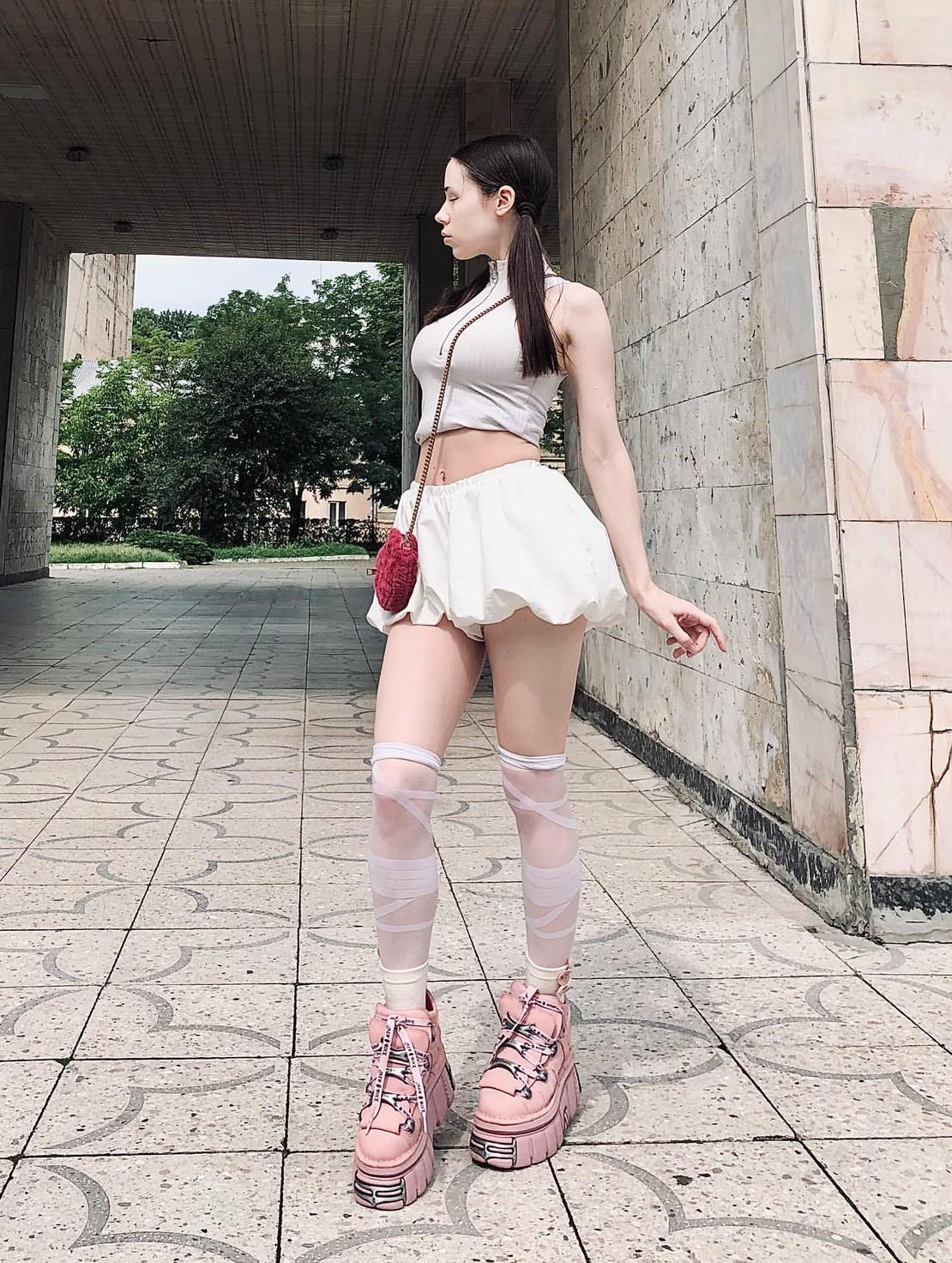 取り寄せ] M-106-C158 / ピンクスエード / 厚底スニーカー / 本革【NEW