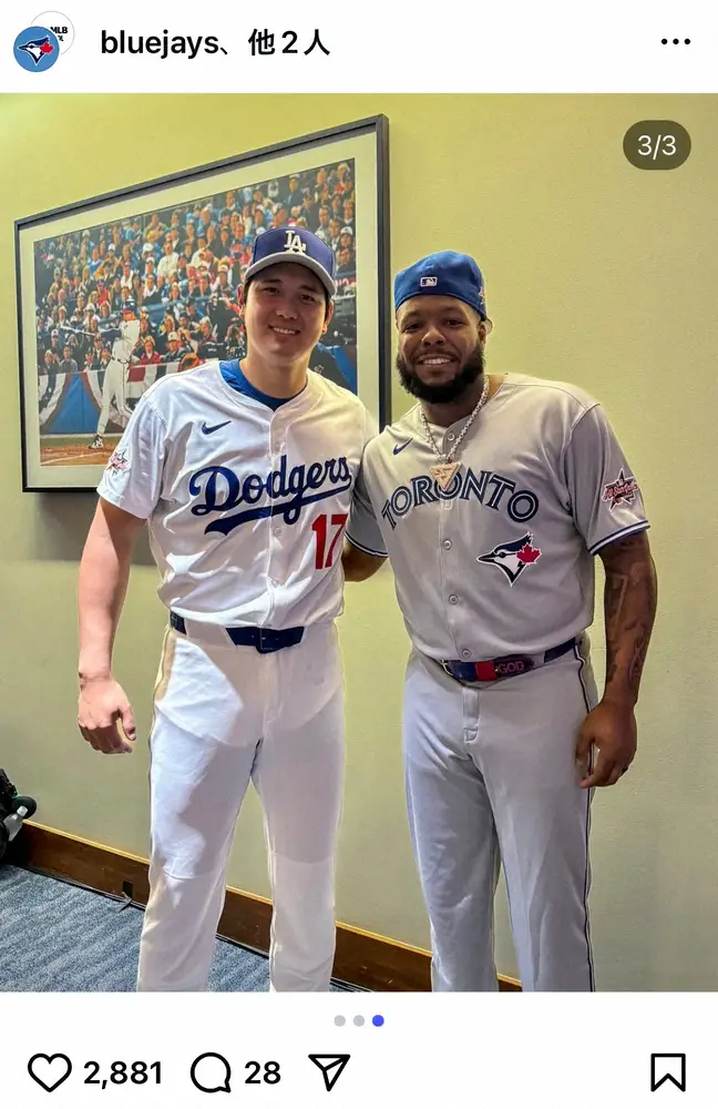 ブルージェイズの球団公式インスタグラム（@bluejays）から - スポニチ