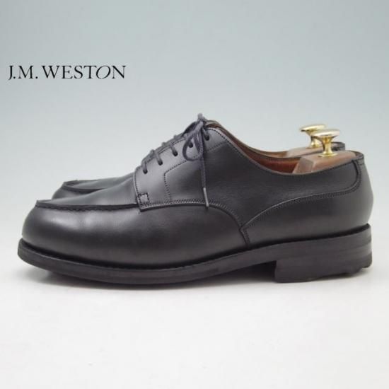 ☆J.M.ウェストン 6.5E【旧ロゴ☆ゴルフ/GOLF/641】Uチップ/カーフ/黒