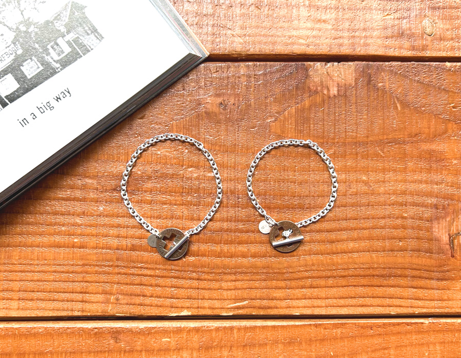 Button Works Lucky Penny T-Bar Silver Bracelet Restock