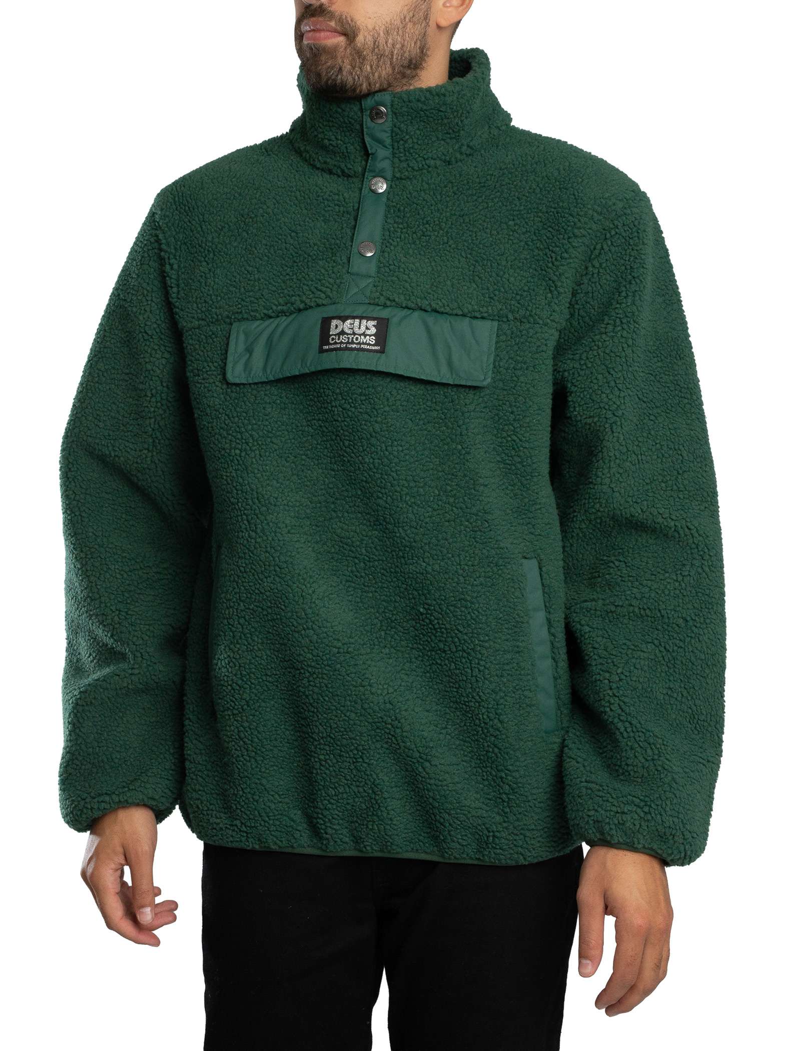 Deus Ex Machina Discovery Sherpa Fleece Jacket - Hunter Green