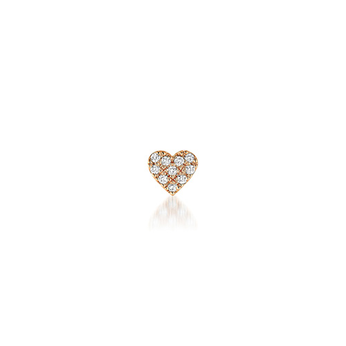 DIAMOND HEART PIERCED EARRING(片耳用)(2ZP1584)K18 ピアス｜スター