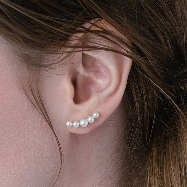 PEARL LINE PIERCED EARRING(片耳用)(2JP1001)K10 ピアス｜スター