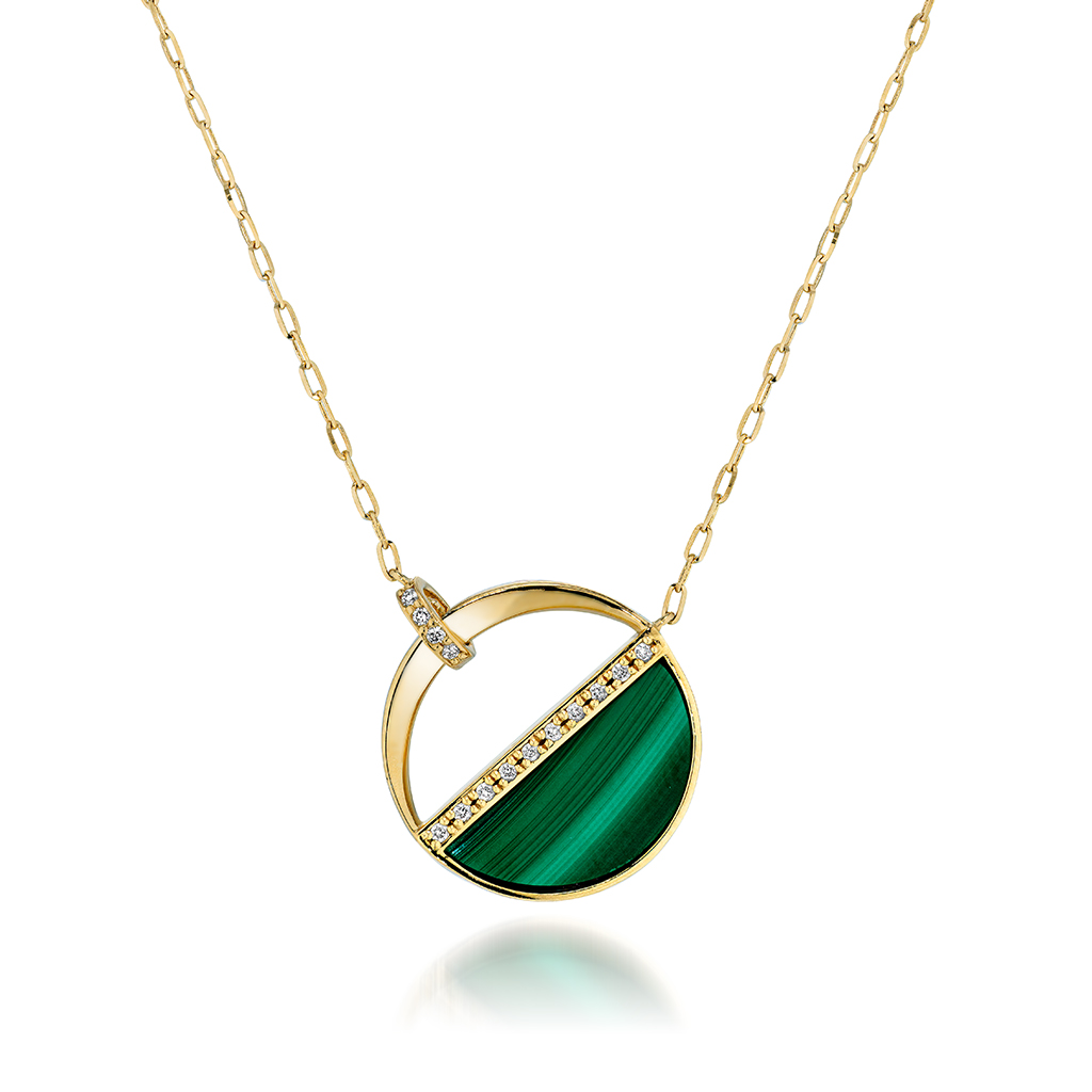 WAXING MOON MALACHITE NECKLACE(1ZN1150)K18 ネックレス｜スター