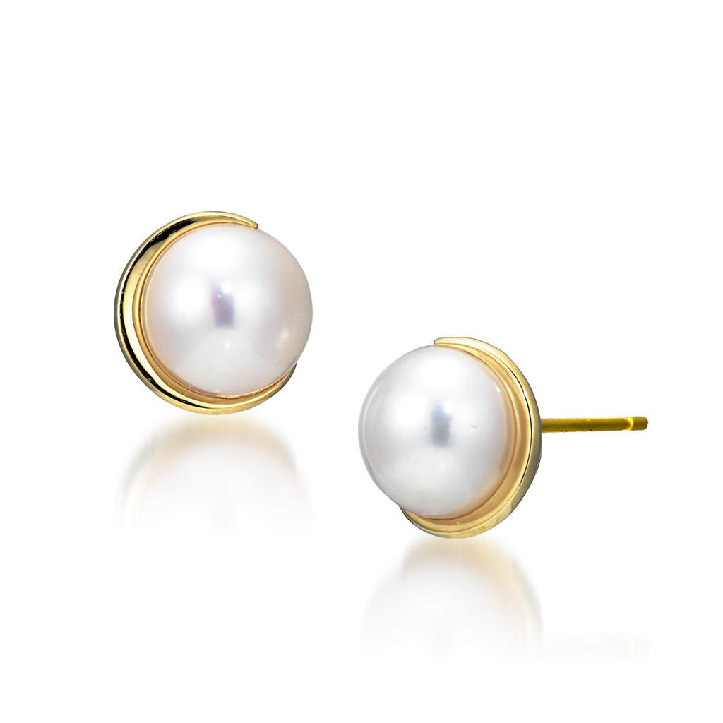 PEARL MOON PIERCED EARRINGS(L)(2ZP1425)K18 ピアス｜スター