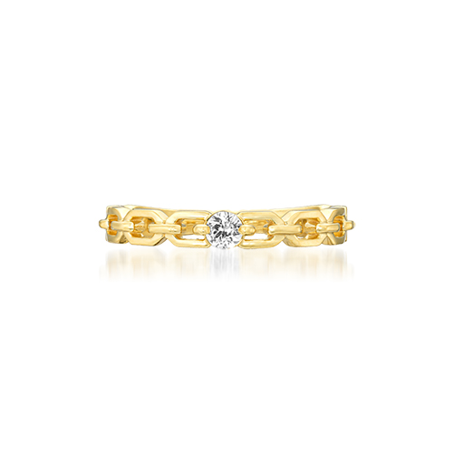 WHITE SAPPHIRE CHAIN PINKIE RING(2JR0570)K10 ピンキーリング