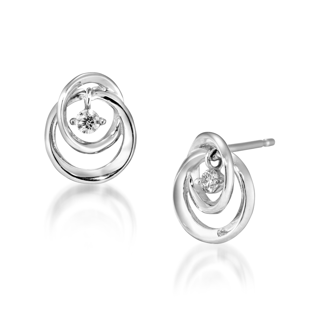 TWO UNIVERSE DIAMOND PIERCED EARRINGS(2XP0312)Pt950 ピアス｜スター