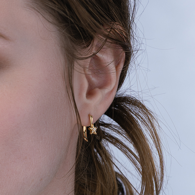 STAR of STARS PIERCED EARRINGS(1ZP0938)K18 ピアス｜スター