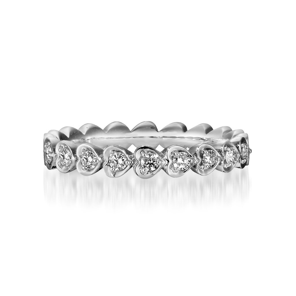 HEART ROUND HALF ETERNITY RING(S)(1XR0543)Pt950 リング｜スター