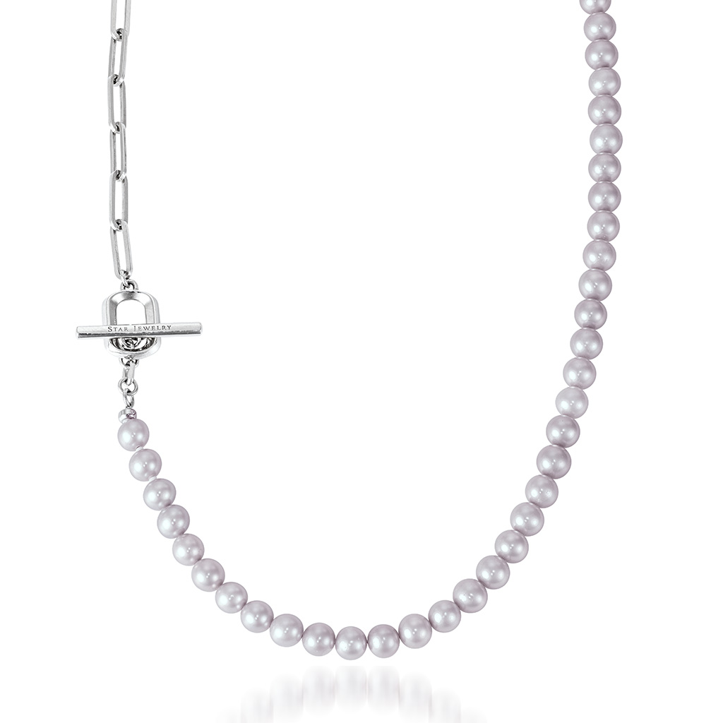 GRAY PEARL LINKS NECKLACE(L)(2SN1634)SV925 ネックレス｜スター