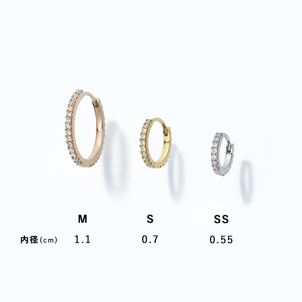 CLICK HOOP PIERCED EARRING(S)(片耳用)(2ZP1559)K18 ピアス｜スター