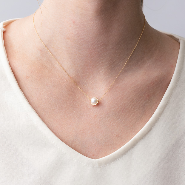 PEARL MOON NECKLACE(L)(2ZN2124)K18 ネックレス｜スタージュエリー