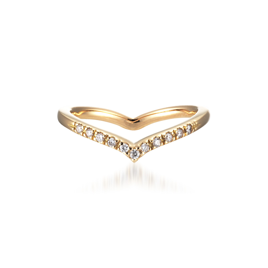 DIAMOND HEART PINKIE RING(2ZR1437)K18 ピンキーリング｜スター