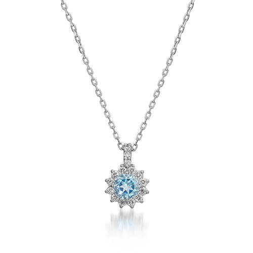 GARDEN HALO AQUAMARINE NECKLACE(1XN0786)Pt950 ネックレス｜スター
