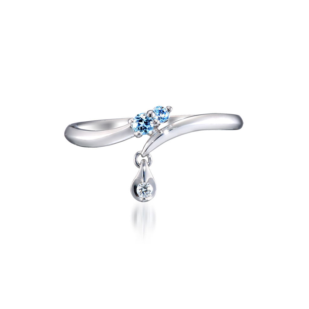 FLOWER DEW PINKIE RING(2JR0381)K10 ピンキーリング｜スター
