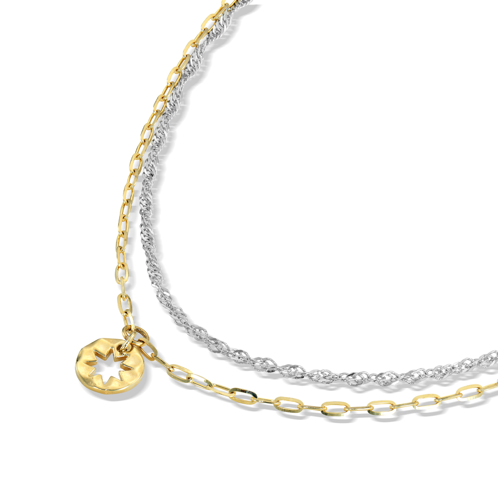 DOUBLE SCREW CHAIN BRACELET(2JU0311)K10 ブレスレット｜スター
