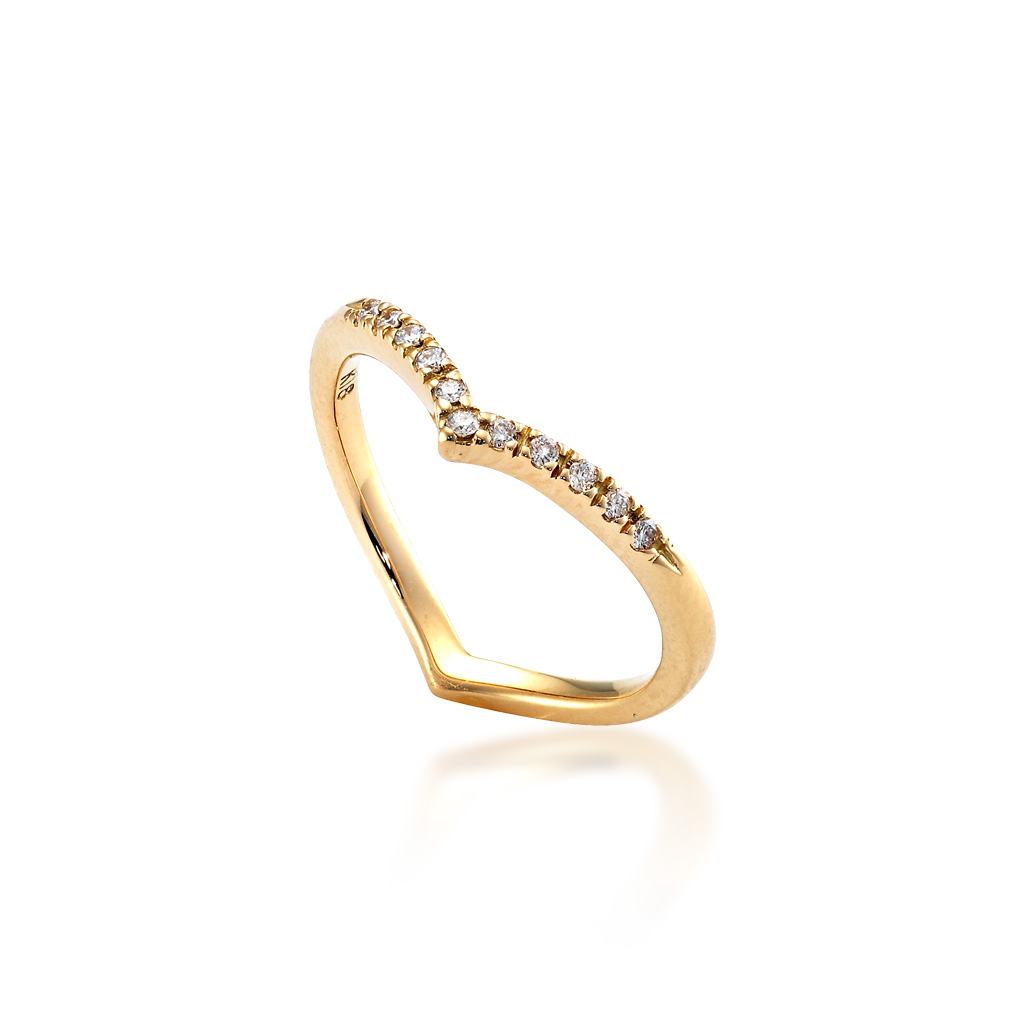 DIAMOND HEART PINKIE RING(2ZR1437)K18 ピンキーリング｜スター