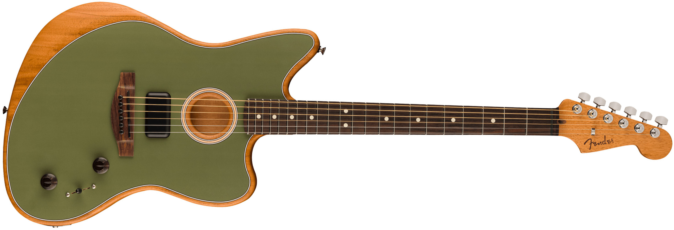 Fender Acoustasonic Player Jazzmaster (MEX, RW) - antique olive