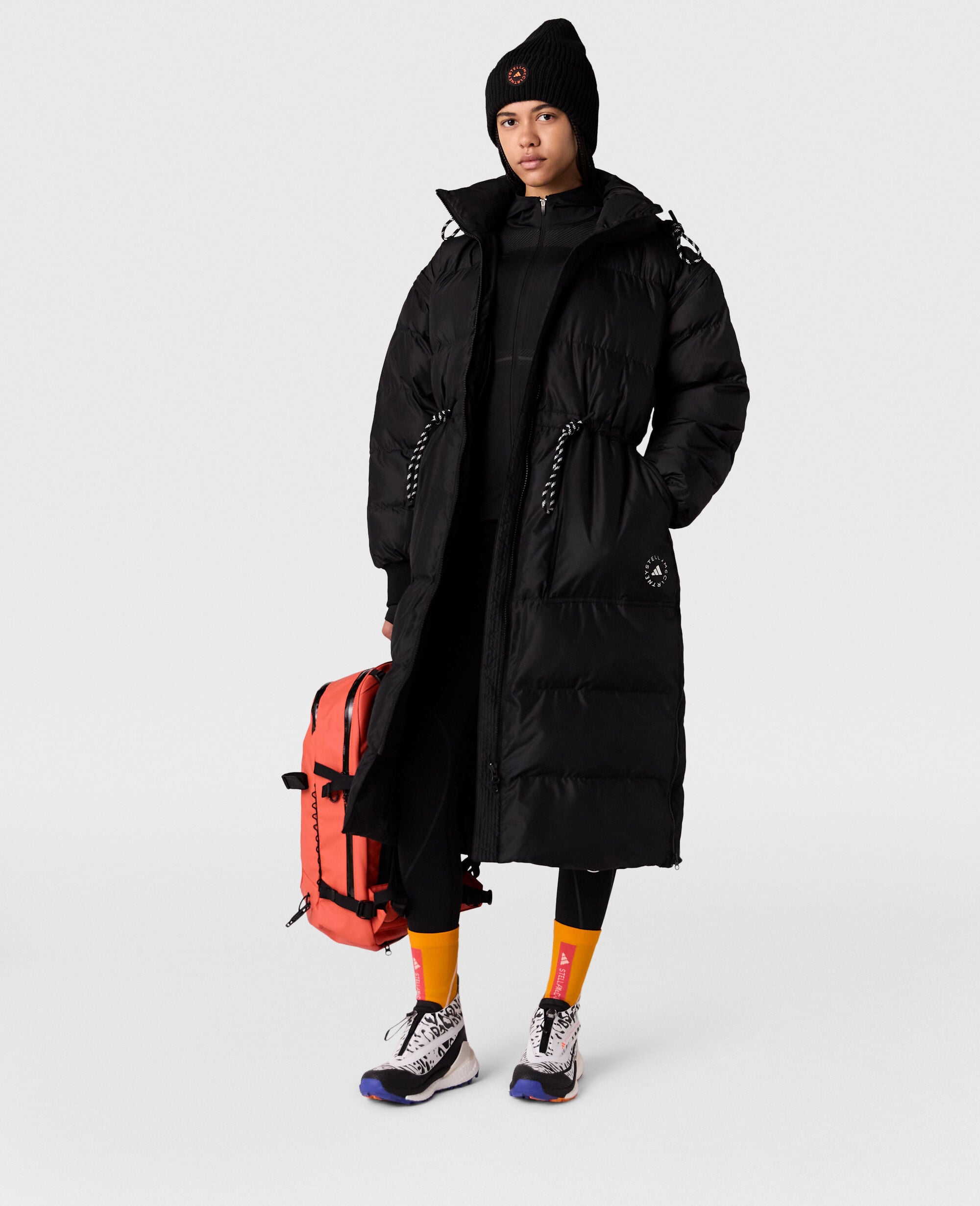 Women Black TrueCasuals Long Padded Coat | Stella McCartney US