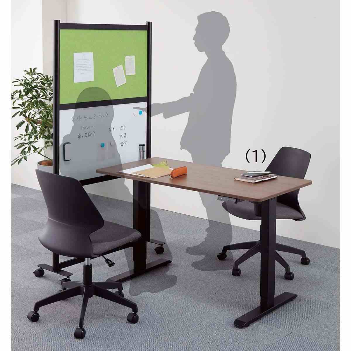 電動昇降デスク 木目