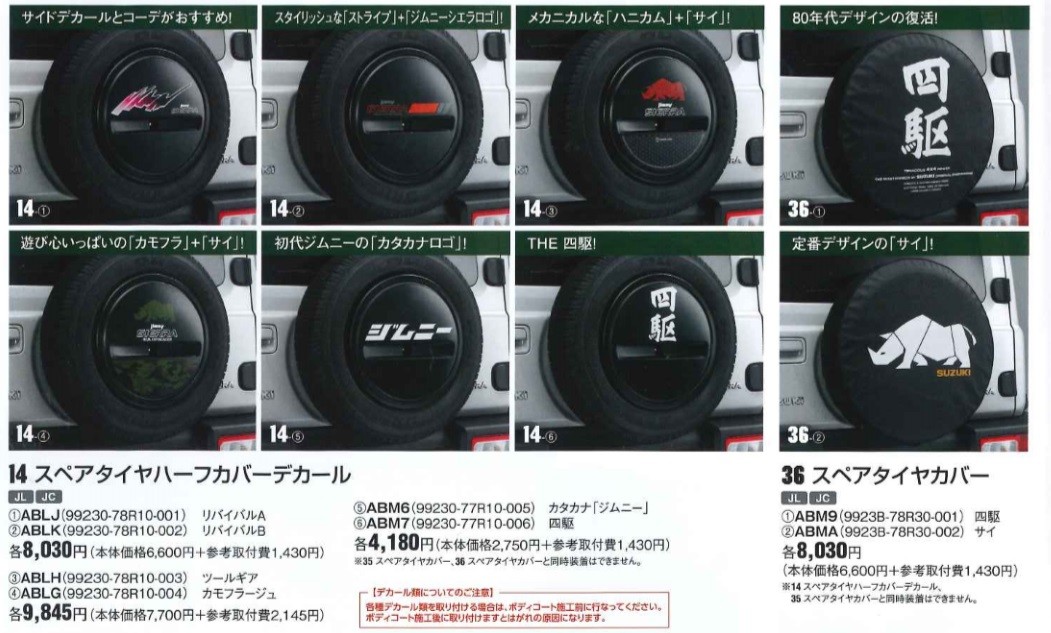 貴方はどっち派？」ジムニー＆シエラ、スペアタイヤカバー紹介