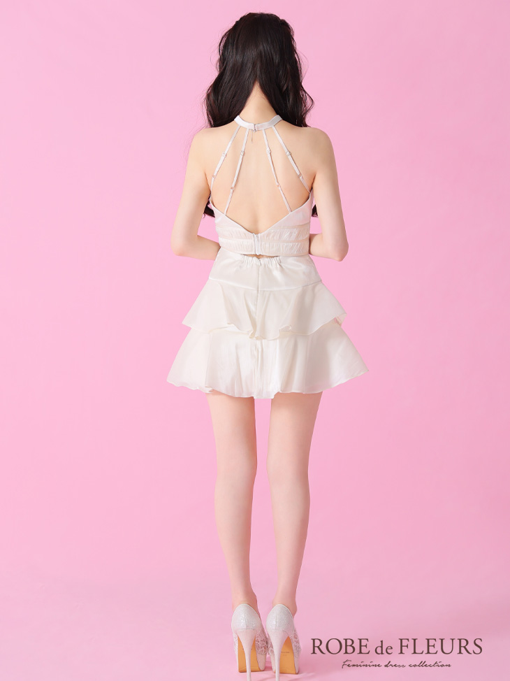XSサイズあり【ROBE de FLEURS/ローブドフルール】サテン/ ホルター